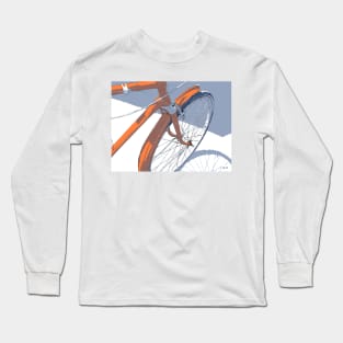 Bicycle in Orange and Blue Long Sleeve T-Shirt